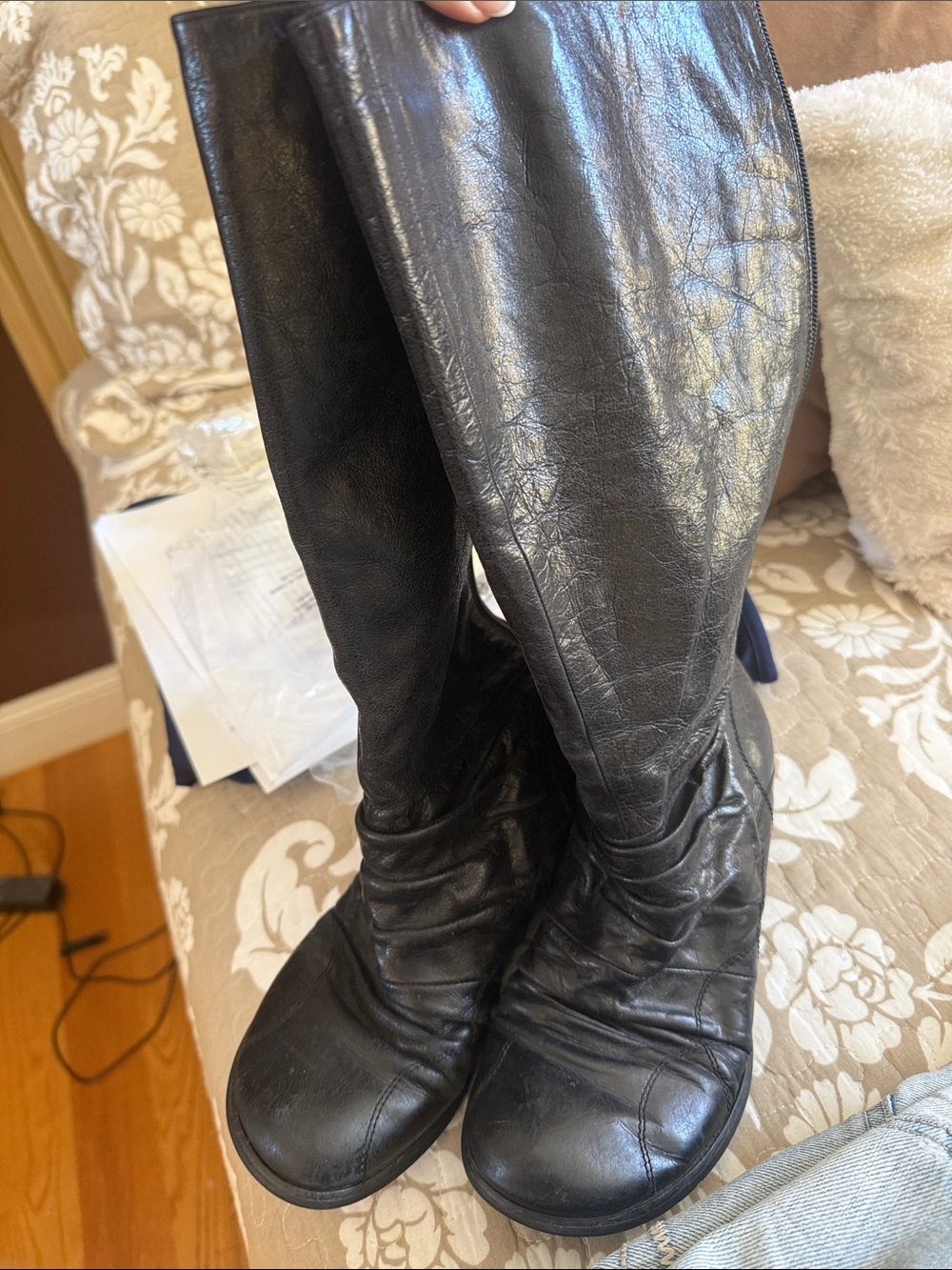 Miz Mooz Black Over-the-Knee Leather Boots